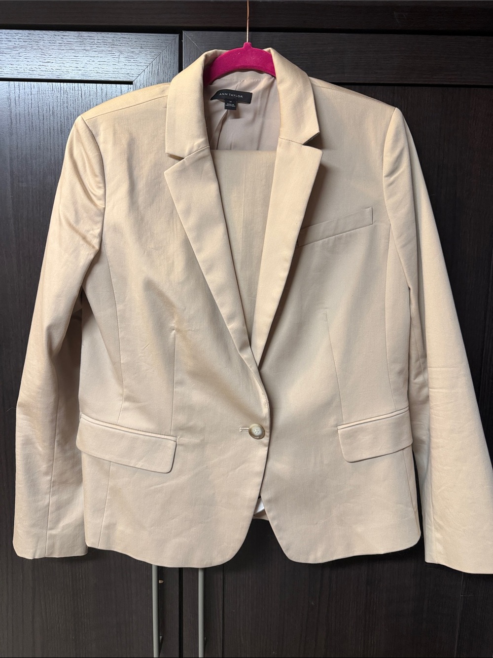 Ann Taylor Cream Single-Button Women's Blazer